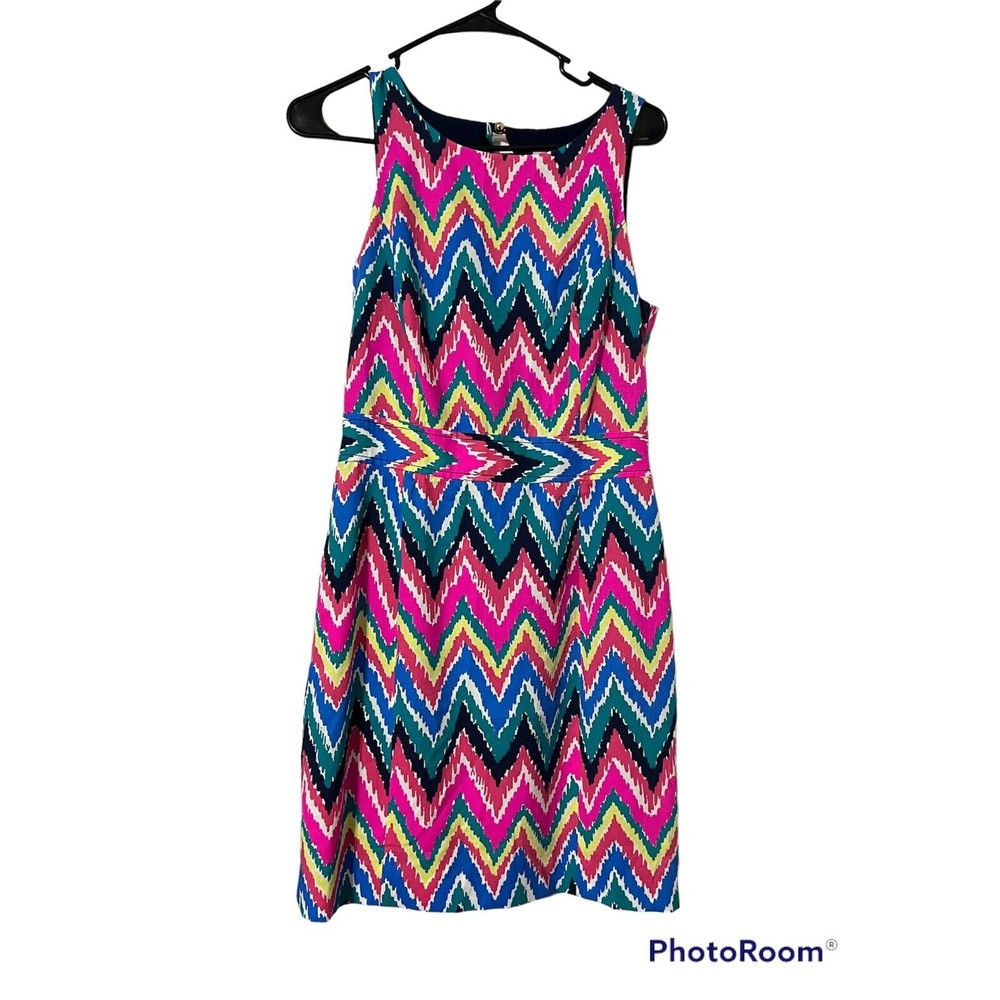 Lilly Pulitzer Kirkland‎ Hearts a Flutter Chevron Stripe Dress Size 4